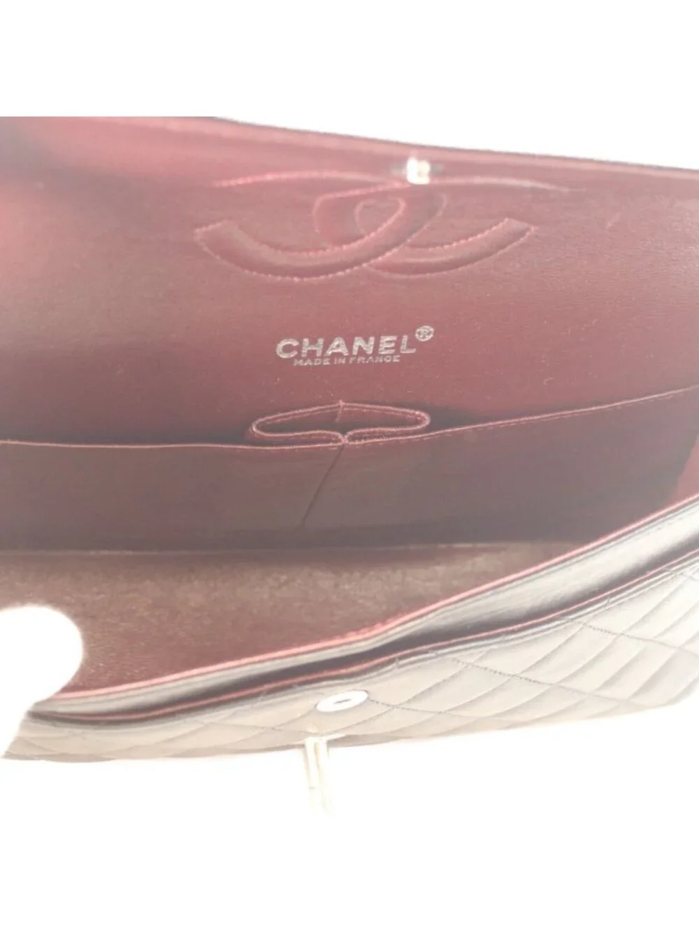 Chanel Black Lamb Silver Quilted 25 Shoulder Bag